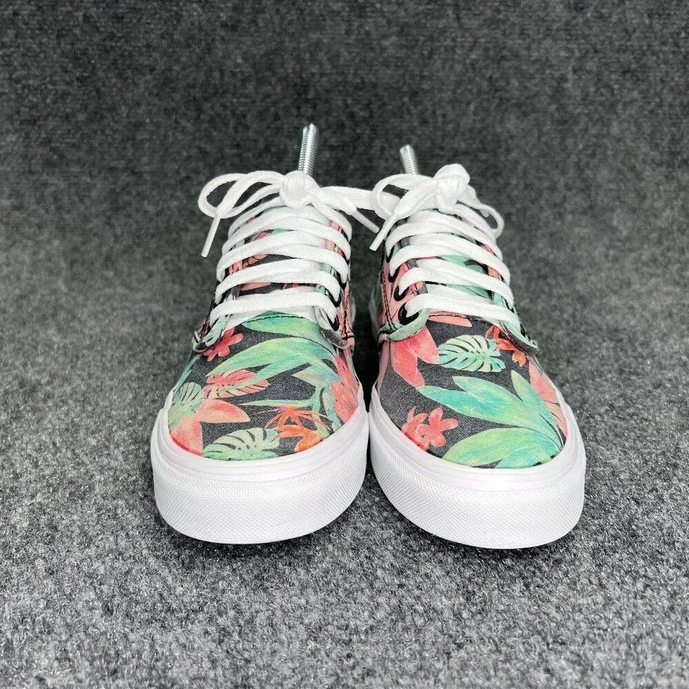 Vans Shoes Womens Size 8 Red Green Black Floral Print Low Athletic Skate Sneakes